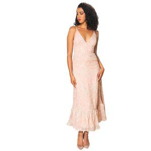 NWT Sunny Embroidered Floral Tie Shoulder Maxi Dress XXS